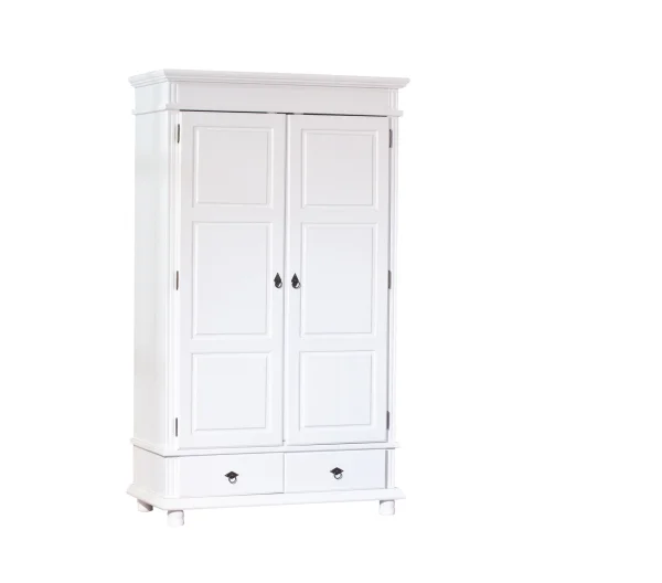 Danz Kleiderschrank 2-Trg. mit 2 Schubladen Breite 116 cm, Höhe 199 cm weiss.