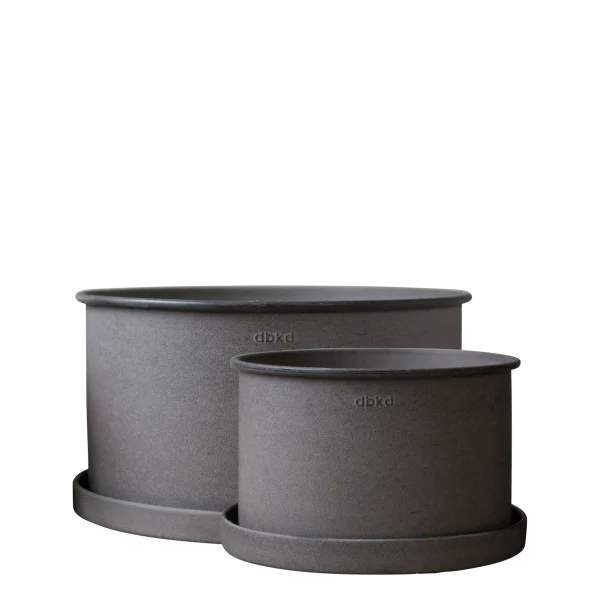 DBKD Pflanztopf mit Untersetzer 2er-Pack Braun