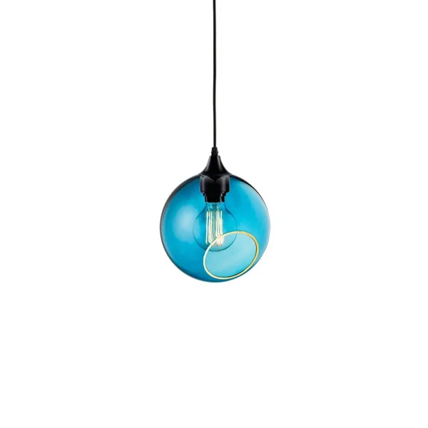 DESIGN BY US - Ballroom Pendelleuchte, blau/schwarz, Ø 20 cm
