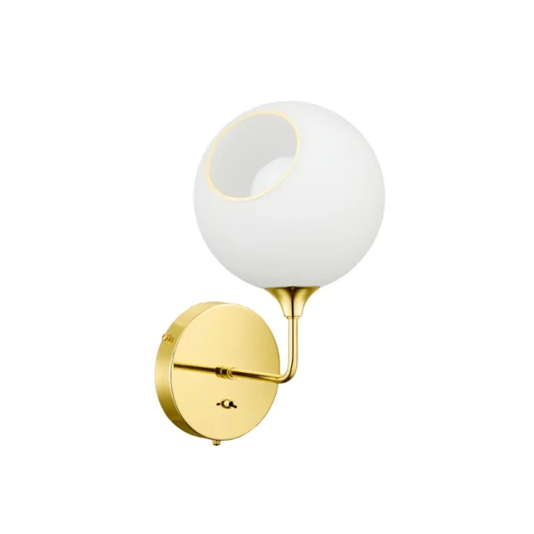 DESIGN BY US - Ballroom Short Wandlampe, weiß/gold, Schalter