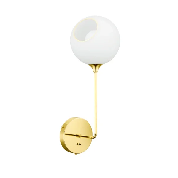 DESIGN BY US - Wandlampe Ballroom Long, weiß/gold, Schalter