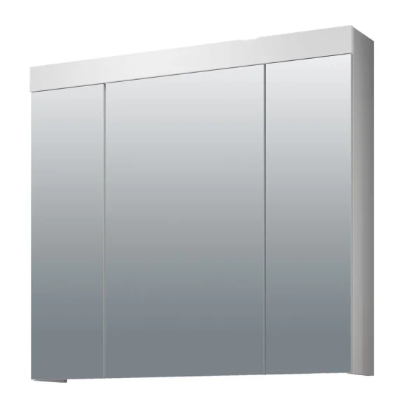 Devon Bad Spiegelschrank 3 Türen weiß, Spiegelglas.