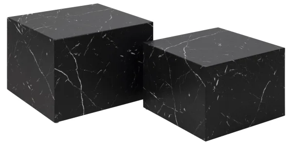 Dice Couchtisch Satz 2 stk. Marmor dekor schwarz.