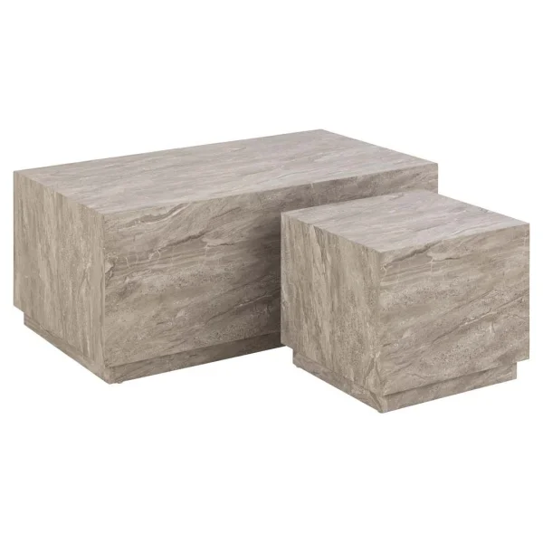Dice Couchtisch Satz von 2 Stk. Marmor grau.
