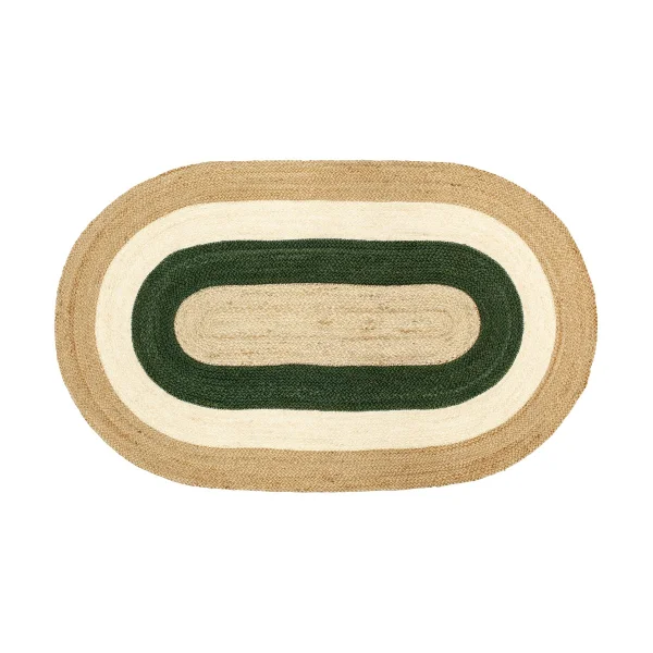 Dixie Elin striped ovaler Juteteppich 92x150cm Green