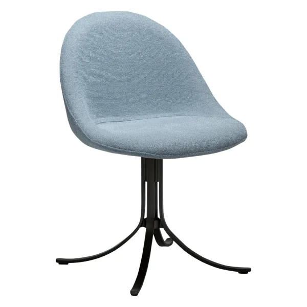Dolo Esszimmerstuhl Drehfuß Bouclé blau.