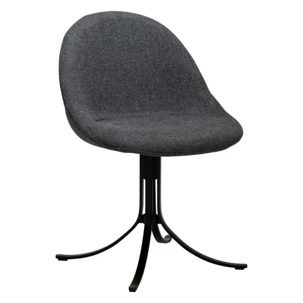 Dolo Esszimmerstuhl Drehfuß Bouclé dunkelgrau.