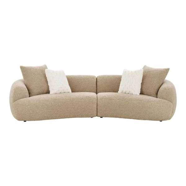 Dorte Sofa 3 Pers. inkl. 4 Dekokissen hellbraun.