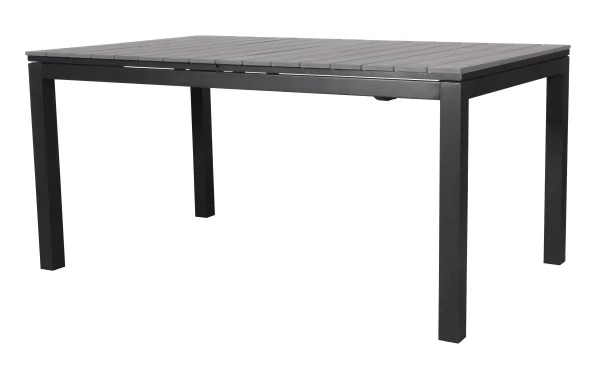Dory Gartentisch inkl. 2 Zusatzplatten L 160x260 cm schwarz/grau.