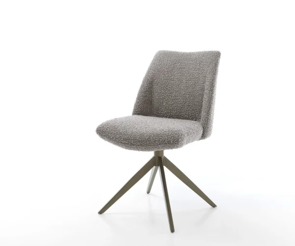 Drehstuhl Elso-Flex Bouclé Silbergrau Kreuzgestell breit Effektfinish Titan 360° drehbar Wippfunktion Taschenfederkern