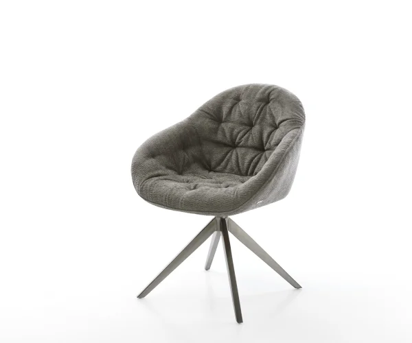 Drehstuhl Gaio-Flex Bouclé Soft Schlamm Kreuzgestell breit Graphit 360° drehbar Wippfunktion