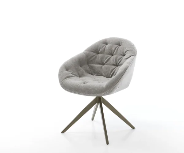 Drehstuhl Gaio-Flex Strukturstoff Soft Grau Kreuzgestell breit Effektfinish Titan 360° drehbar Wippfunktion