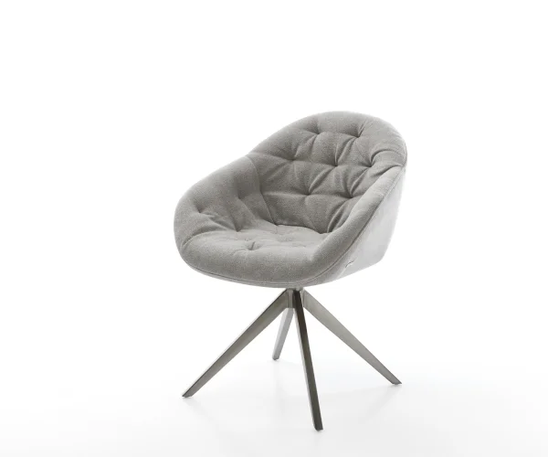 Drehstuhl Gaio-Flex Strukturstoff Soft Grau Kreuzgestell breit Graphit 360° drehbar Wippfunktion