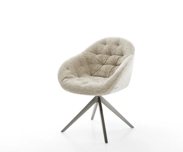 Drehstuhl Gaio-Flex Webstoff Soft Beige Kreuzgestell breit Graphit 360° drehbar Wippfunktion