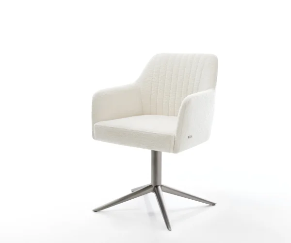 Drehstuhl Greg-Flex Bouclé Soft Beige Fußkreuz Graphit 360° drehbar Wippfunktion Taschenfederkern