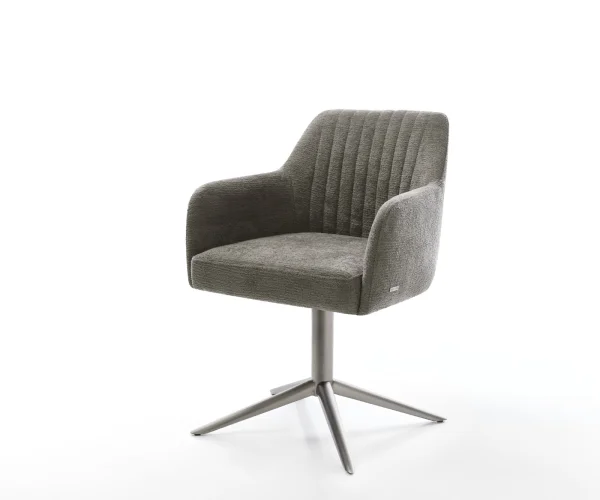 Drehstuhl Greg-Flex Bouclé Soft Schlamm Fußkreuz Graphit 360° drehbar Wippfunktion Taschenfederkern