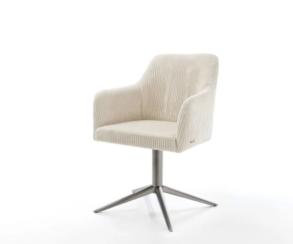 Drehstuhl Greg-Flex Cord Beige Fußkreuz Graphit 360° drehbar Wippfunktion Taschenfederkern