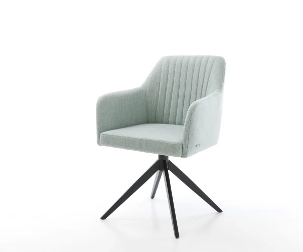 Drehstuhl Greg-Flex Stripes Mint Kreuzgestell breit Schwarz 360° drehbar Wippfunktion