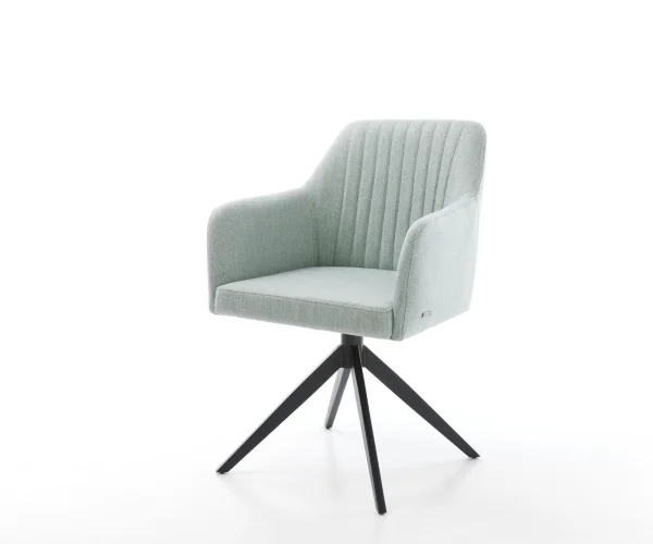 Drehstuhl Greg-Flex Stripes Mint Kreuzgestell breit Schwarz 360° drehbar