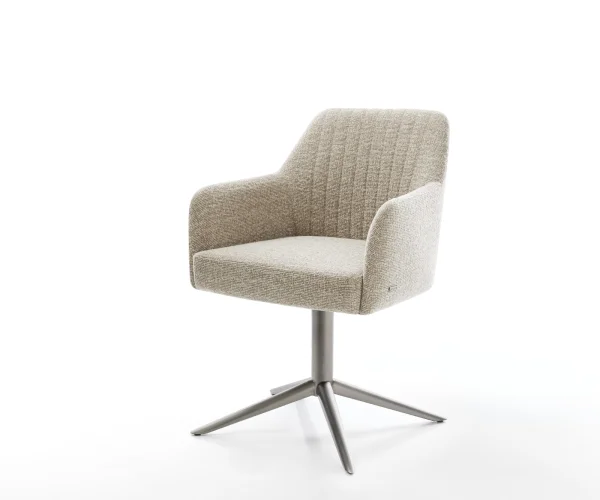 Drehstuhl Greg-Flex Webstoff Soft Beige Fußkreuz Graphit 360° drehbar Wippfunktion Taschenfederkern