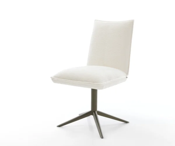 Drehstuhl Lelio-Flex Bouclé Soft Beige Fußkreuz Effektfinish Titan 360° drehbar Wippfunktion Taschenfederkern