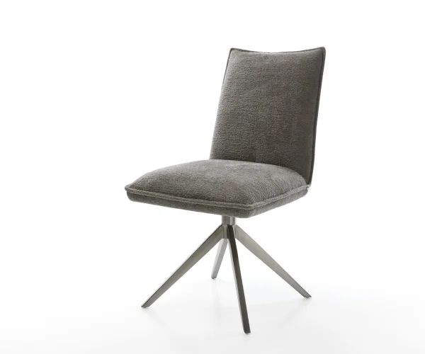 Drehstuhl Lelio-Flex Bouclé Soft Schlamm Kreuzgestell breit Graphit 360° drehbar Wippfunktion Taschenfederkern