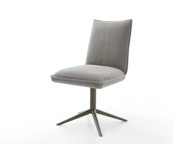 Drehstuhl Lelio-Flex Strukturstoff Soft Grau Fußkreuz Effektfinish Titan 360° drehbar Wippfunktion Taschenfederkern