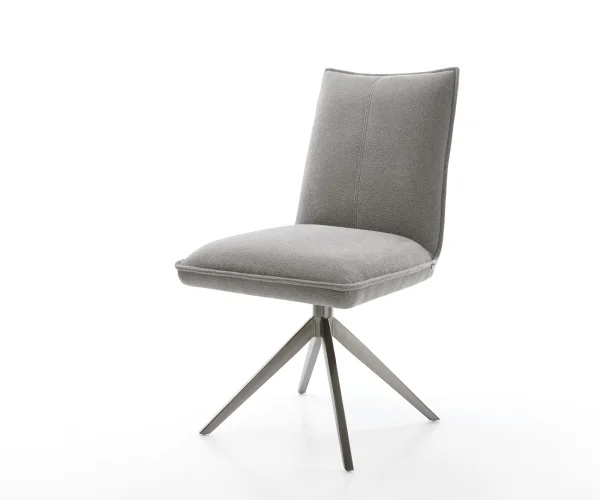 Drehstuhl Lelio-Flex Strukturstoff Soft Grau Kreuzgestell breit Graphit 360° drehbar Wippfunktion Taschenfederkern