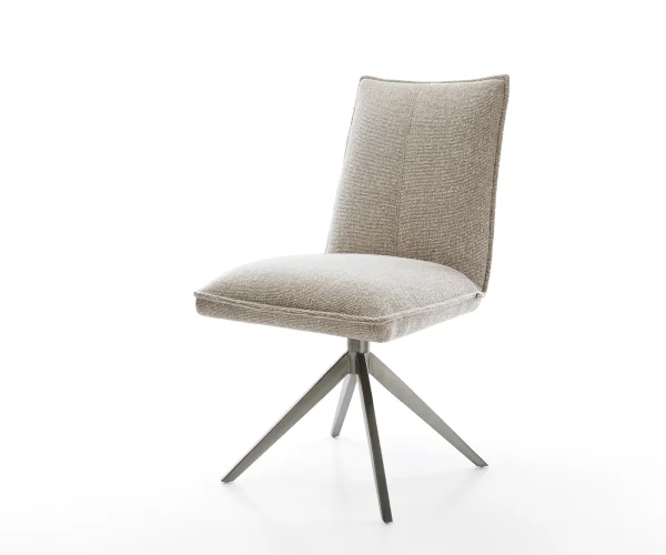 Drehstuhl Lelio-Flex Webstoff Soft Beige Kreuzgestell breit Graphit 360° drehbar Wippfunktion Taschenfederkern