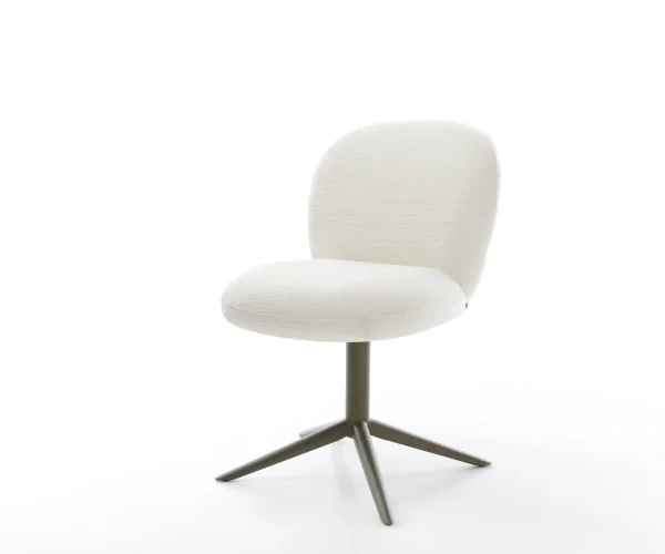 Drehstuhl Nube-Flex Bouclé Soft Beige Fußkreuz Effektfinish Titan 360° drehbar Wippfunktion Taschenfederkern