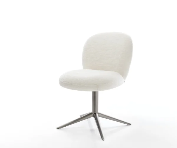 Drehstuhl Nube-Flex Bouclé Soft Beige Fußkreuz Graphit 360° drehbar Wippfunktion Taschenfederkern