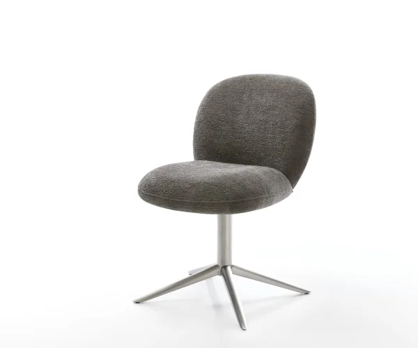 Drehstuhl Nube-Flex Bouclé Soft Schlamm Fußkreuz Edelstahl 360° drehbar Wippfunktion Taschenfederkern