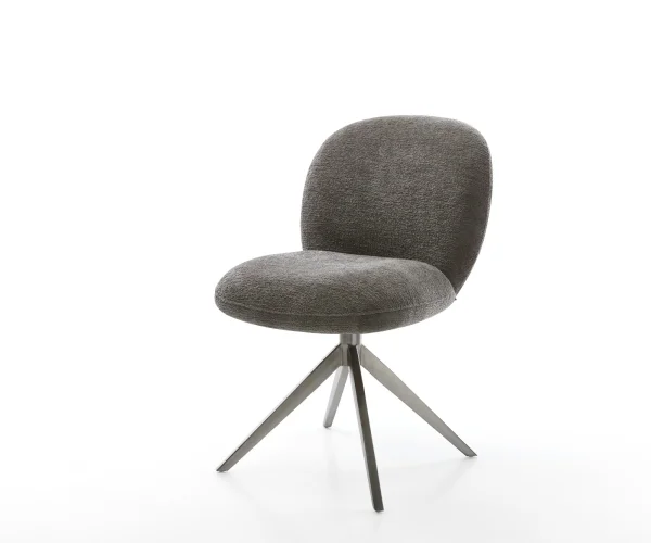 Drehstuhl Nube-Flex Bouclé Soft Schlamm Kreuzgestell breit Graphit 360° drehbar Wippfunktion Taschenfederkern