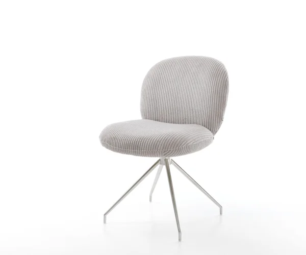 Drehstuhl Nube-Flex Cord Silbergrau Kreuzgestell konisch Edelstahl 180° drehbar Taschenfederkern