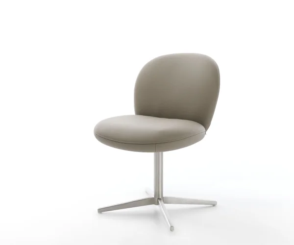 Drehstuhl Nube-Flex Echt-Leder Schlamm Fußkreuz Edelstahl 360° drehbar Taschenfederkern