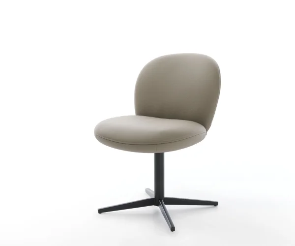 Drehstuhl Nube-Flex Echt-Leder Schlamm Fußkreuz Schwarz 360° drehbar Taschenfederkern