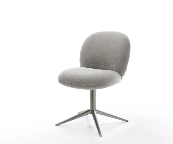 Drehstuhl Nube-Flex Strukturstoff Soft Grau Fußkreuz Graphit 360° drehbar Wippfunktion Taschenfederkern