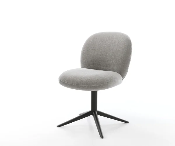 Drehstuhl Nube-Flex Strukturstoff Soft Grau Fußkreuz Schwarz 360° drehbar Wippfunktion Taschenfederkern