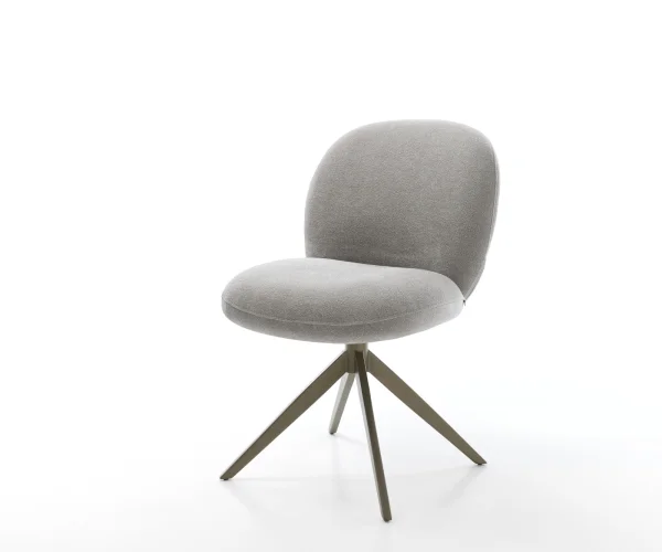 Drehstuhl Nube-Flex Strukturstoff Soft Grau Kreuzgestell breit Effektfinish Titan 360° drehbar Wippfunktion Taschenfederkern