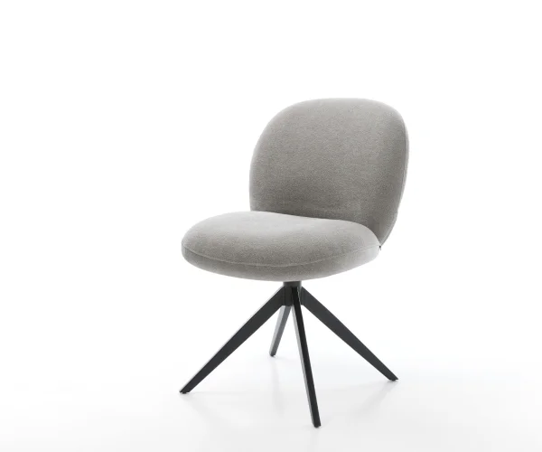 Drehstuhl Nube-Flex Strukturstoff Soft Grau Kreuzgestell breit Schwarz 360° drehbar Wippfunktion Taschenfederkern