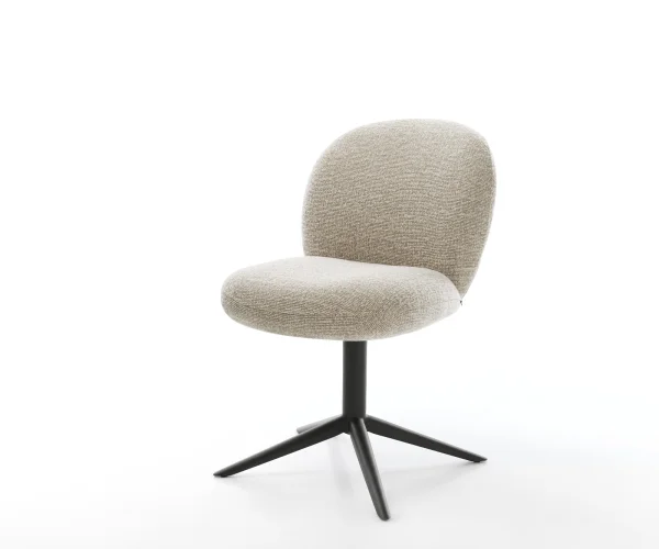 Drehstuhl Nube-Flex Webstoff Soft Beige Fußkreuz Schwarz 360° drehbar Wippfunktion Taschenfederkern