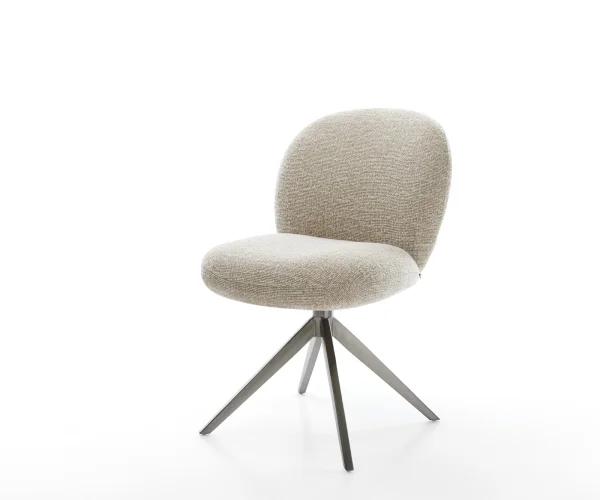 Drehstuhl Nube-Flex Webstoff Soft Beige Kreuzgestell breit Graphit 360° drehbar Wippfunktion Taschenfederkern
