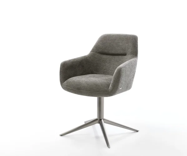 Drehstuhl Pejo-Flex Bouclé Soft Schlamm Fußkreuz Graphit 360° drehbar Wippfunktion Taschenfederkern