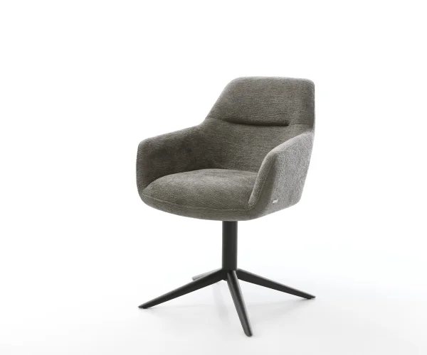 Drehstuhl Pejo-Flex Bouclé Soft Schlamm Fußkreuz Schwarz 360° drehbar Wippfunktion Taschenfederkern