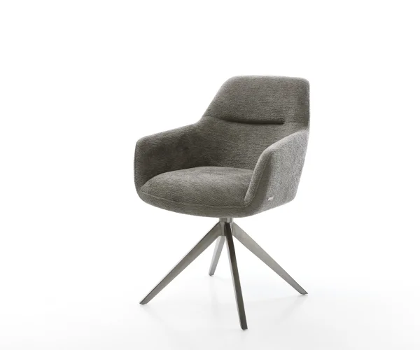 Drehstuhl Pejo-Flex Bouclé Soft Schlamm Kreuzgestell breit Graphit 360° drehbar Wippfunktion Taschenfederkern
