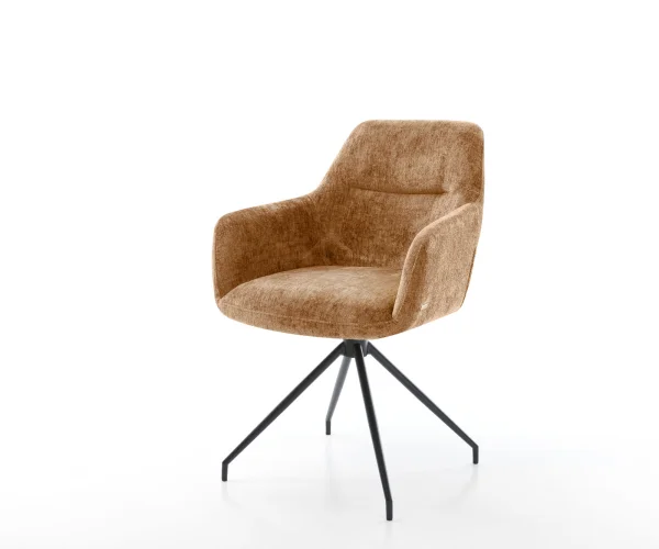Drehstuhl Pejo-Flex Chenille Rost Kreuzgestell konisch Schwarz 180° drehbar Taschenfederkern