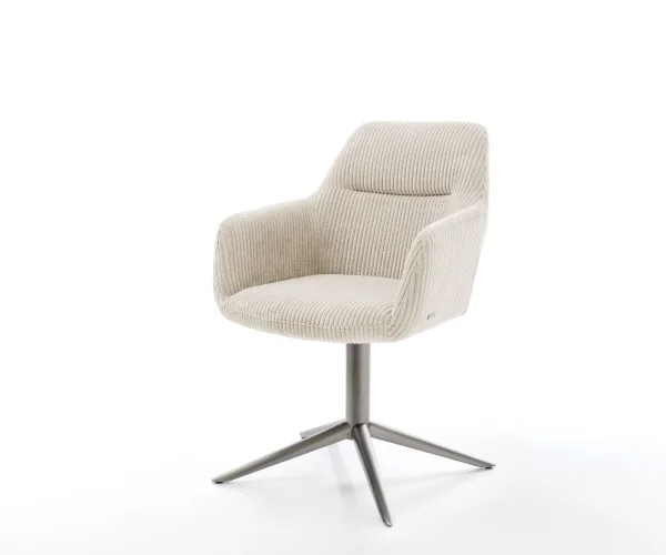 Drehstuhl Pejo-Flex Cord Beige Fußkreuz Graphit 360° drehbar Wippfunktion Taschenfederkern