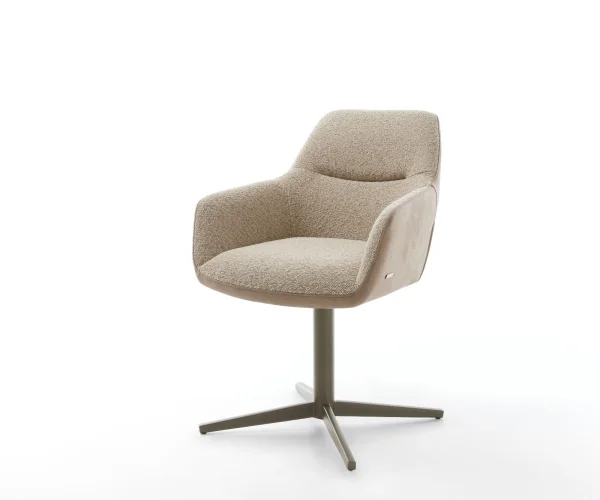 Drehstuhl Pejo-Flex Materialmix Schlamm Fußkreuz Effektfinish Titan 360° drehbar Taschenfederkern