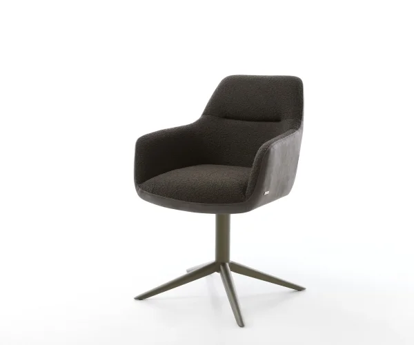 Drehstuhl Pejo-Flex Materialmix Schwarz Fußkreuz Effektfinish Titan 360° drehbar Wippfunktion Taschenfederkern