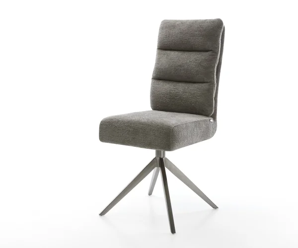 Drehstuhl Pela-Flex Bouclé Soft Schlamm Kreuzgestell breit Graphit 360° drehbar Wippfunktion Taschenfederkern